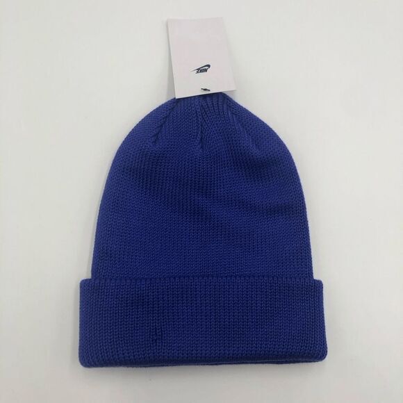 Brand New Nike Futura Logo Cuffed Beanie Blue One Size‎ Unisex Adult - Picture 4 of 4